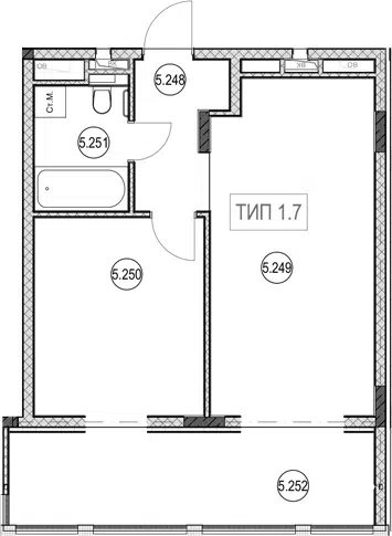 Планировка 2Е-к.кв