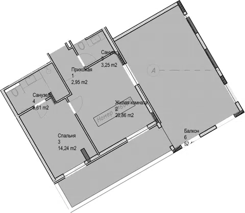 Планировка 2Е-к.кв