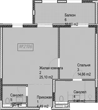 Планировка 2Е-к.кв