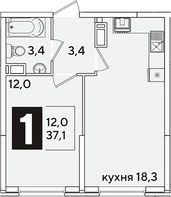 Планировка 2Е-к.кв