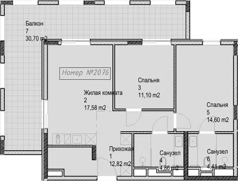 Планировка 3Е-к.кв