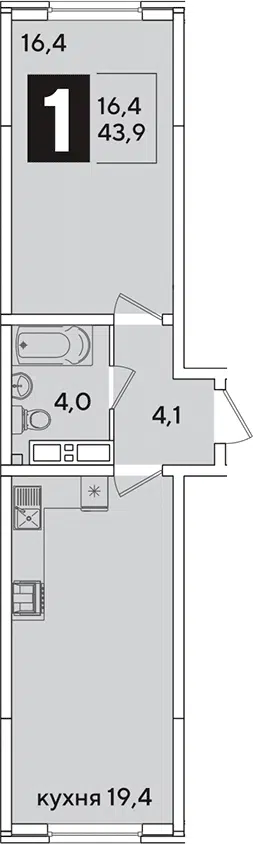Планировка 2Е-к.кв