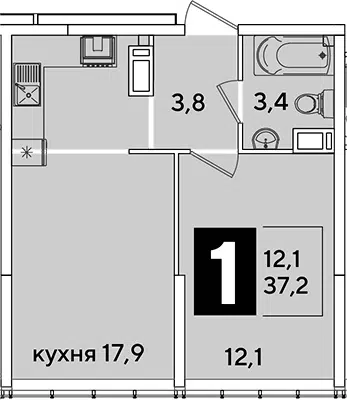 Планировка 2Е-к.кв