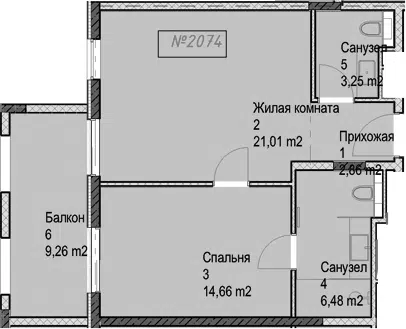 Планировка 2Е-к.кв