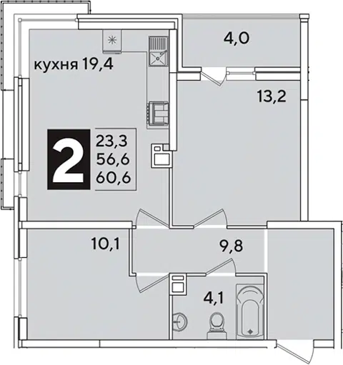 Планировка 3Е-к.кв