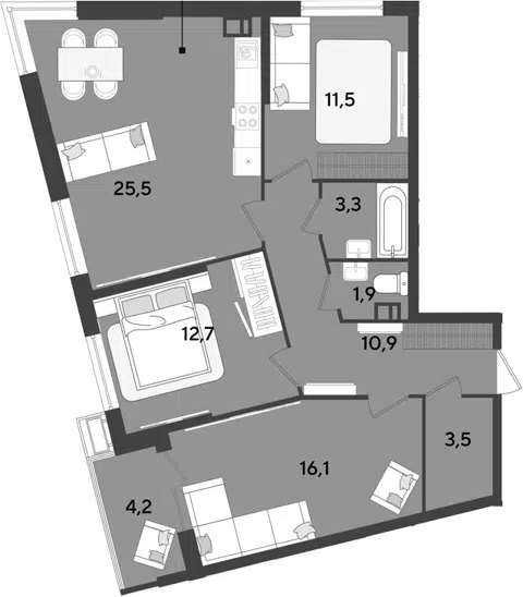 Планировка 4Е-к.кв