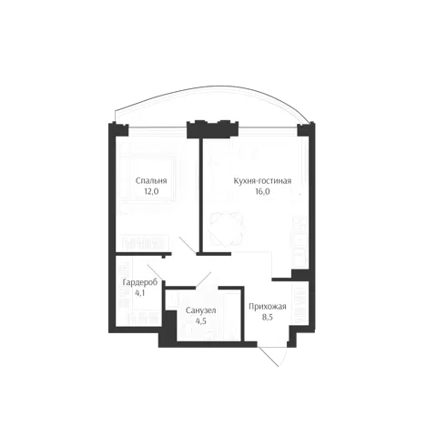 Планировка 2Е-к.кв