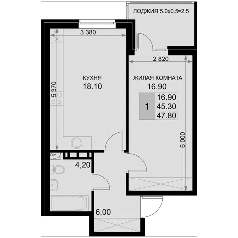 Планировка 2Е-к.кв