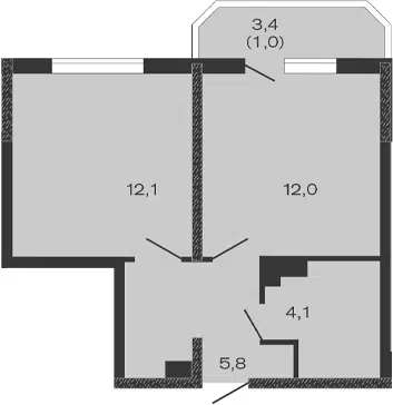 Планировка 1-к.кв