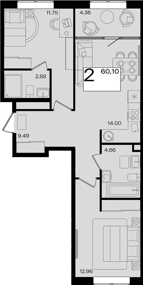 Планировка 3Е-к.кв