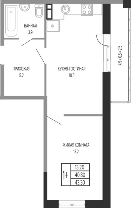 Планировка 2Е-к.кв
