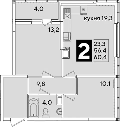 Планировка 3Е-к.кв