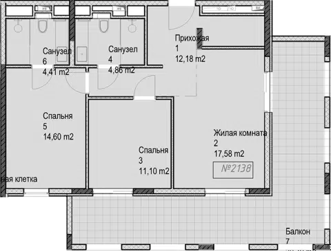 Планировка 3Е-к.кв
