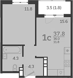 Планировка 2Е-к.кв