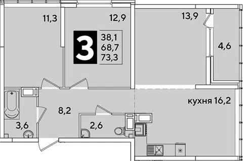 Планировка 4Е-к.кв