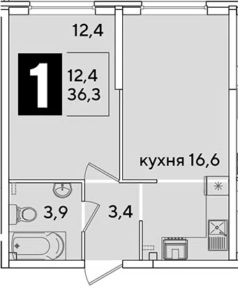 Планировка 2Е-к.кв
