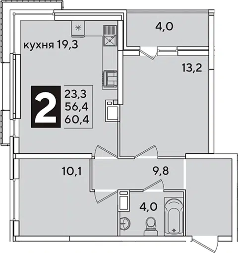 Планировка 3Е-к.кв