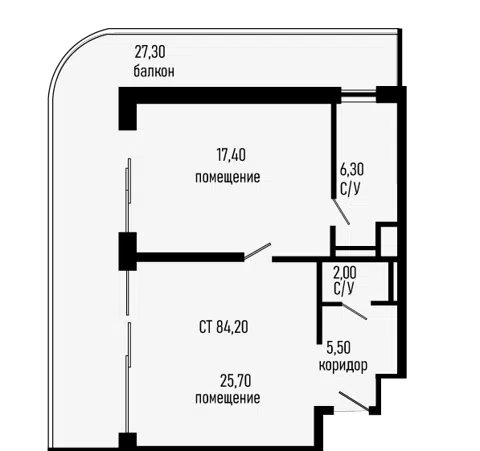 Планировка 1-к.кв