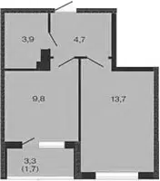 Планировка 1-к.кв