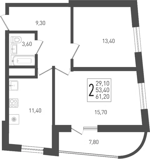 Планировка 2-к.кв