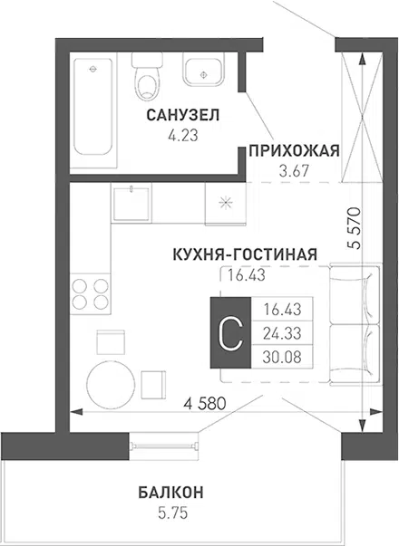 Планировка Студии