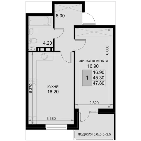 Планировка 2Е-к.кв
