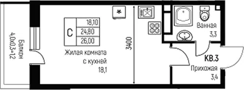 Планировка Студии