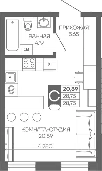 Планировка Студии