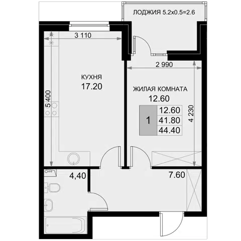 Планировка 2Е-к.кв