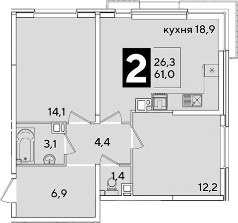 Планировка 3Е-к.кв