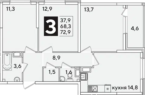 Планировка 4Е-к.кв