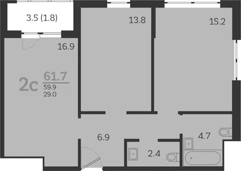 Планировка 3Е-к.кв
