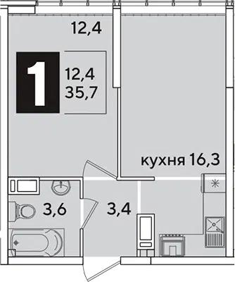 Планировка 2Е-к.кв