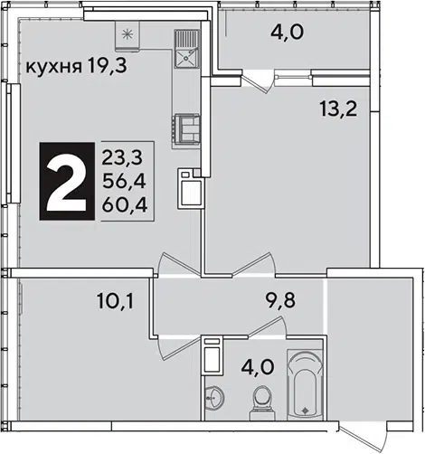 Планировка 3Е-к.кв