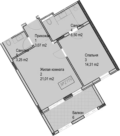 Планировка 2Е-к.кв