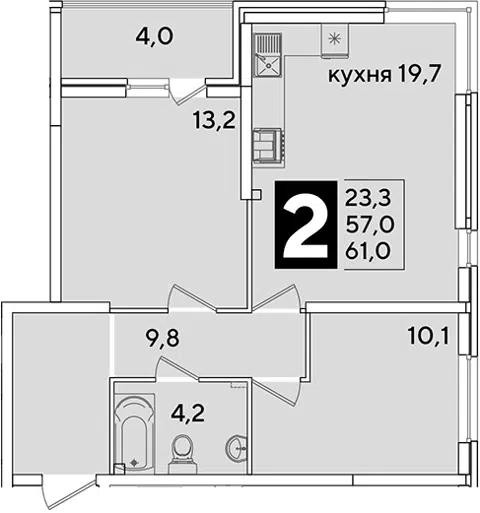 Планировка 3Е-к.кв
