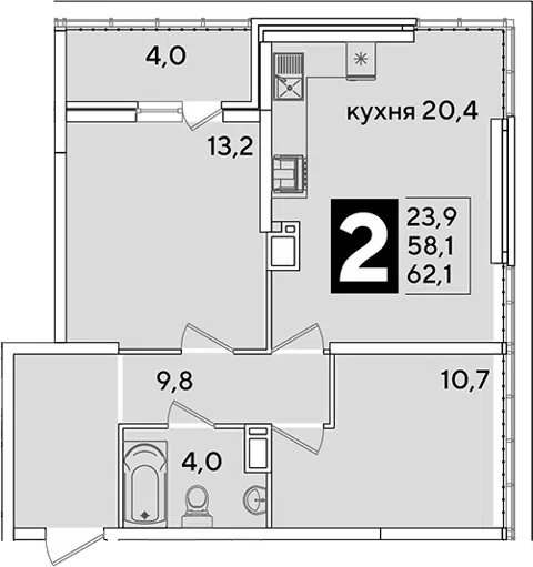 Планировка 3Е-к.кв