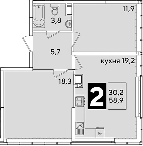 Планировка 3Е-к.кв
