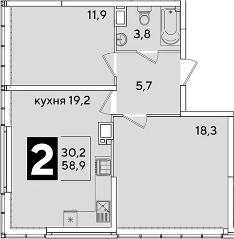 Планировка 3Е-к.кв