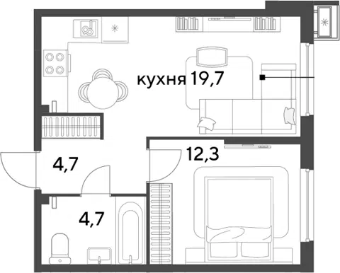 Планировка 2Е-к.кв