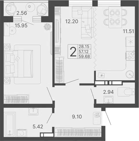 Планировка 2Е-к.кв