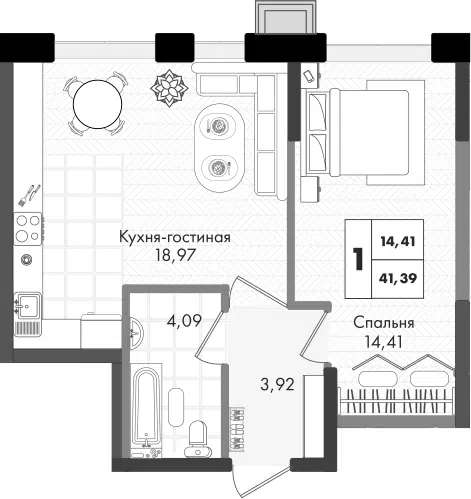 Планировка 2Е-к.кв