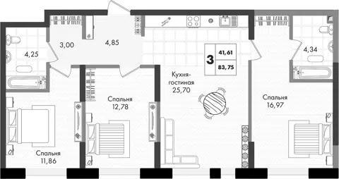Планировка 4Е-к.кв