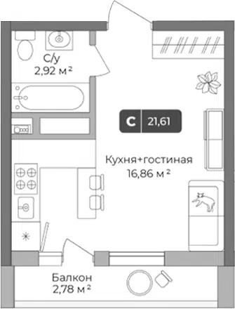 Планировка Студии