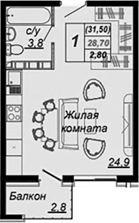 Планировка Студии