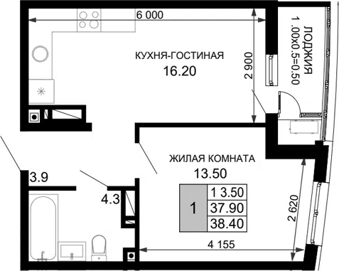 Планировка 2Е-к.кв
