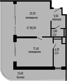 Планировка 1-к.кв