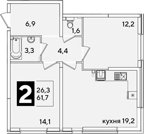 Планировка 3Е-к.кв
