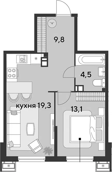 Планировка 2Е-к.кв