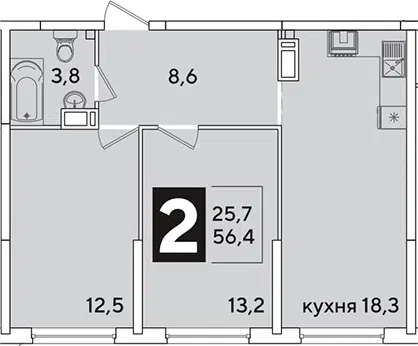 Планировка 3Е-к.кв